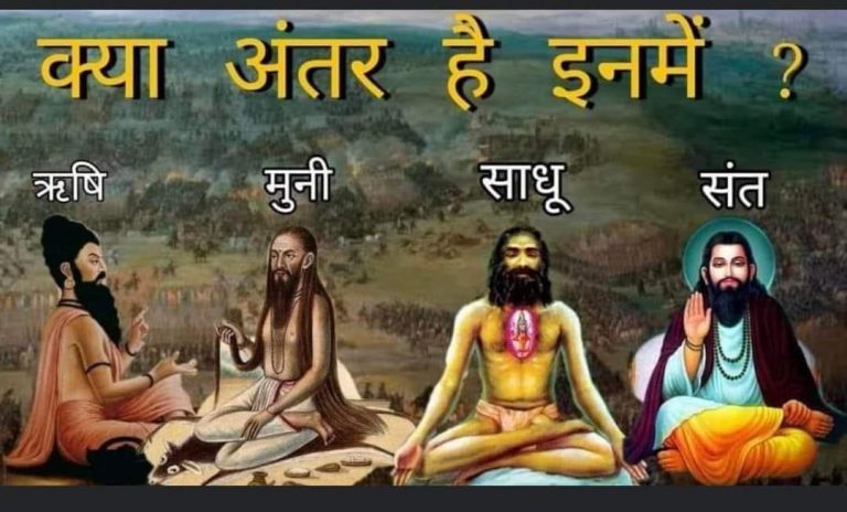 What is the difference between Rishi Maharishi Muni Sadhu and Saint